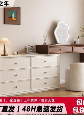 奶油风中古风胡桃木梳妆台宋式美室学小TFV户木型卧斗一柜体实化