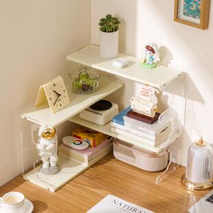 2313台面纳实简木书架转角置物架学生书桌收架易办公桌储架家用桌