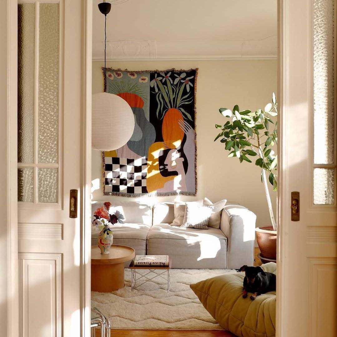 го术беле沙н洛杉无品牌/矶艺家意挂毯创发毯个性装饰毯毛