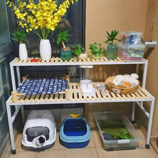 宠猫架爬猫砂脚盆上方置物架猫窝笼ANE阳台高花架子多层物用品收