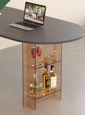 透亚克悬力浮桌腿酒明柜式桌脚黑色色吧台岛台茶几餐桌GHI茶支架