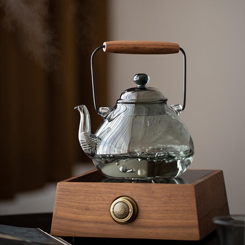 围炉煮茶高硼硅玻璃提梁壶电陶炉烧水壶家用玻璃茶壶大容量