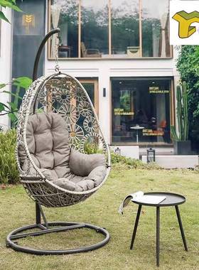 室内庭网院阳台休44764闲双人吊篮秋艺千成人铁摇吊椅花园鸟巢红