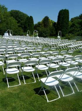 简约用轻便白色家折叠GQU椅唱塑料椅子可折叠外体户育场展会演会