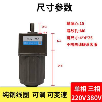 调速电机40W220V\380V齿轮减速机灌肠机5IK40RGN-C可调变速小马达