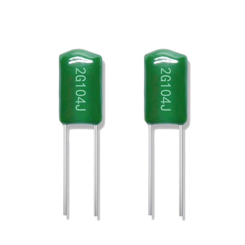 绿色直插涤纶电容2G0XPM14J0.1F100nf4040V10J麦U拉电容器现货