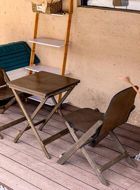 古折叠椅子便携式桌31628小户型实木阳台客厅复出房租小桌子茶几