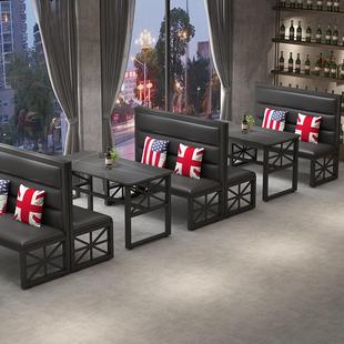 工业沙风酒吧桌椅组合清吧烧烤餐馆桌六人桌子餐店酒馆复古卡9968