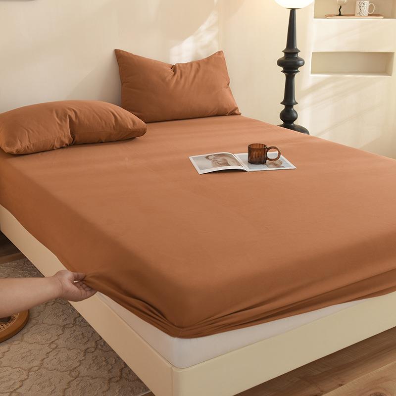 单品素全棉磨毛单色品床单床笠双简约纯色单人人纯单件棉床mianyu