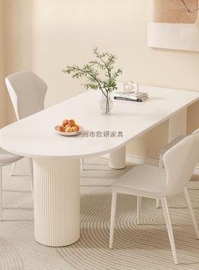 餐法式奶油桌椅组合桌小户型家岛台CJM一体现代用简约宅寂风餐餐