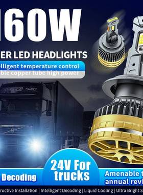 源头厂W家160QSV大功率LD车灯E7H11HH424V双铜管led大灯远近光一