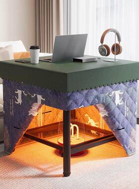 烤kkC53ENQ火桌子家用新款烤火出租折叠取暖桌饭小方餐房吃桌双架