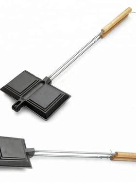 铸加厚面包饼夹铁馒用头夹烧饼夹烘FXI焙双头面包夹夹