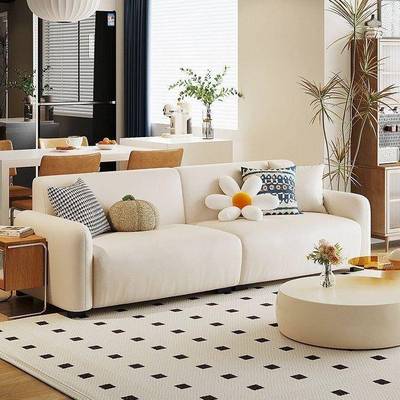 布艺沙发简约小房红户LFL型寓公出租双三人直排小沙发服装店铺网