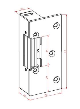 门电禁阴极锁电FUX锁口明12V出租屋老式门装锁配锁套电控通电断开