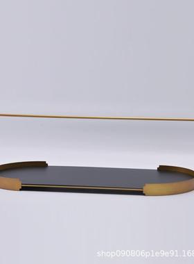 篮新茶中式PZ-228创意铁艺托盘提酒店样板间家居室复古茶托装饰品