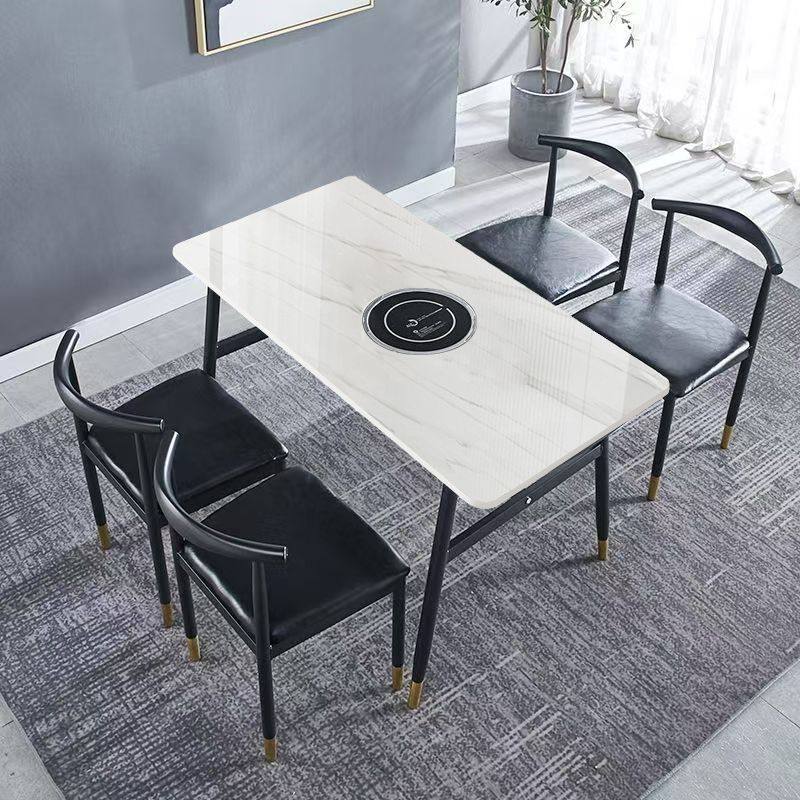 定制轻奢大理石岩板火锅桌子电磁炉一体火锅店商用长方形桌椅组合,商业/办公家具,火锅桌,淘宝优惠券,粉丝福利购,淘宝优惠卷