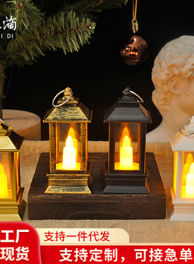 复古迷你小马灯LED电子蜡烛灯圣诞节创意装饰家居装饰摆件小夜灯