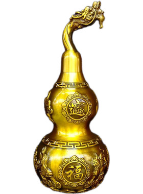 龙头神兽葫芦摆件黄铜开口八卦葫芦家居办公室装饰工艺礼品批发