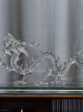 水晶玻璃工艺品家居装饰动物摆件气质腾龙十二生肖生日礼物