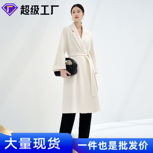 纯白100纯山羊绒大衣2025新款 秋季 质感赫本风双面羊绒大衣女长款