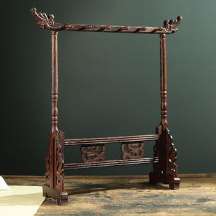 14针大号红木鸡翅木笔架实木笔搁龙头毛笔挂毛笔架子文房四