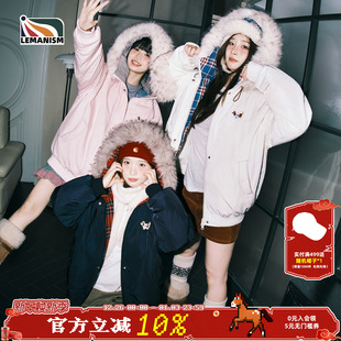 派克服外套 冬季 lemanism美式 潮流毛领座山雕连帽棉衣男2025情侣款