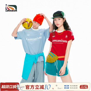 lemanism夏季 三条杠运动体恤衫 美式 男插肩袖 复古t恤短袖 明星同款