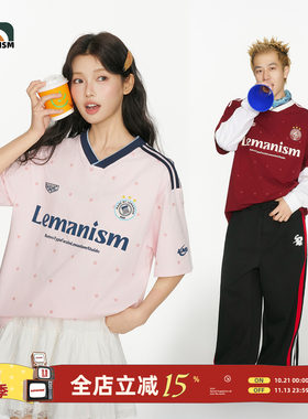 lemanism美式潮流满印星星短袖T恤男款2026夏季新款V领球衣球服女