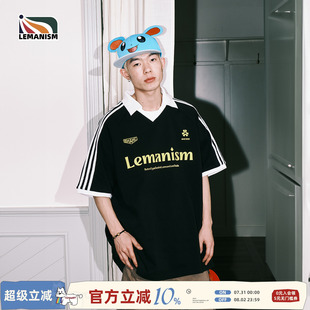 运动情侣款 lemanism美式 男2025夏季 270g纯棉三条杠短袖 T恤 POLO衫