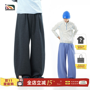 lemanism美式潮流宽松抽绳休闲裤男2026秋冬季新款纯色卫裤女长裤