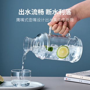 冰箱储水瓶凉白开果汁茶壶套装 玻璃冷水壶耐热高温家用大容量夏季