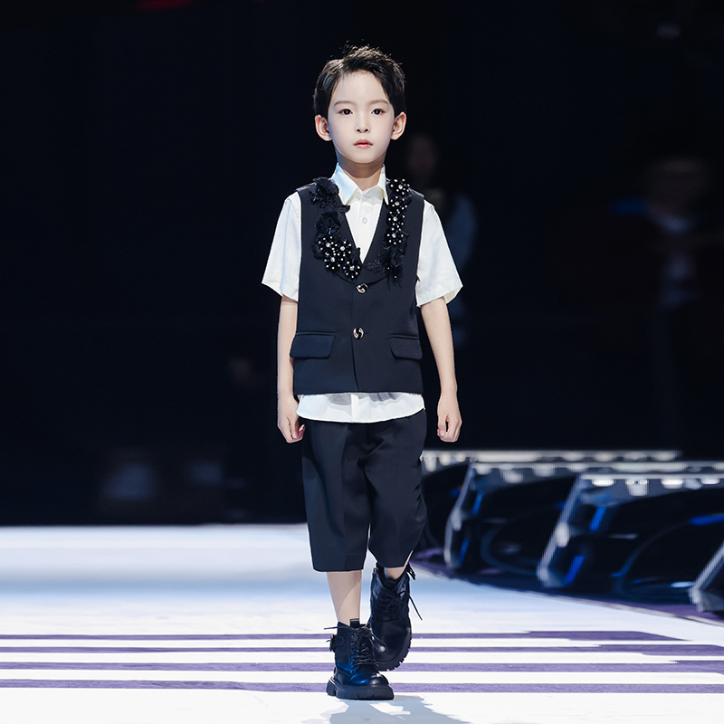 儿童西装套装男童主持人礼服花童小西服走秀钢琴比赛演出服潮夏季