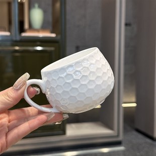 咖啡控入 蜂巢浮雕杯碟咖啡杯碟单杯茶杯饮水杯早餐牛奶咖啡杯