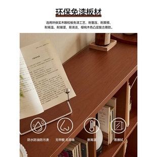 复古书架客厅中古置物架学生家用落地书柜置新品 格子柜日式