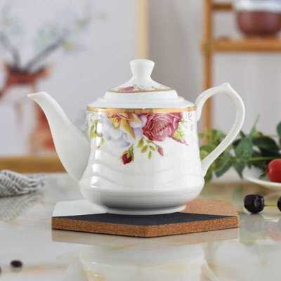 陶瓷水壶 家用过滤水壶大容量泡茶壶饭店单壶凉水壶大号瓷器茶壶
