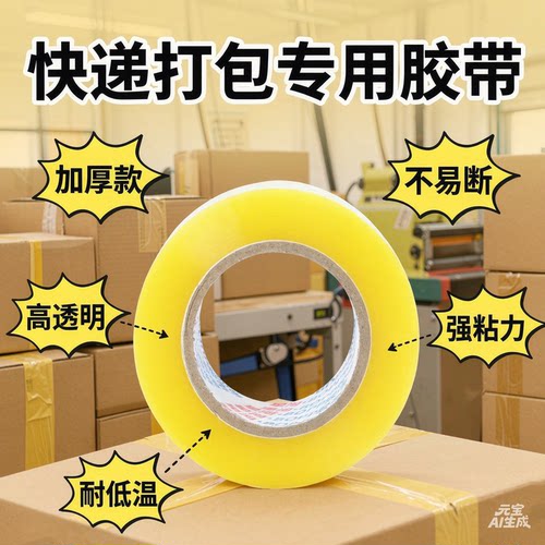 加厚透明强粘不易断封箱胶带