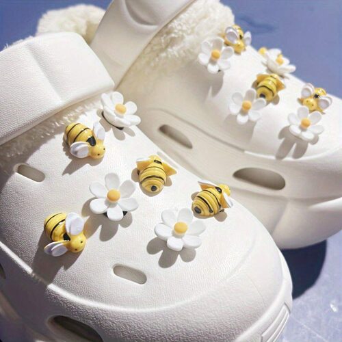 蜜蜂花朵树脂洞洞鞋花饰品