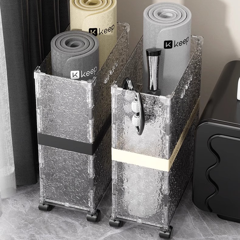 瑜伽垫收纳置物架带轮家用高颜值