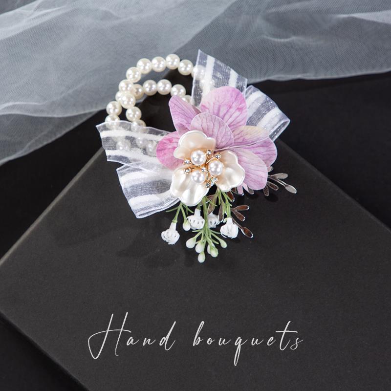 伴娘手腕花姐妹团伴郎胸花草坪结婚礼森系小清新仿真绣球演出手环