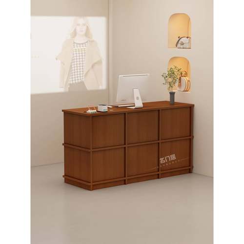 收银柜台童装吧台店铺小型服装女装店美容院中古风公司前台接待台