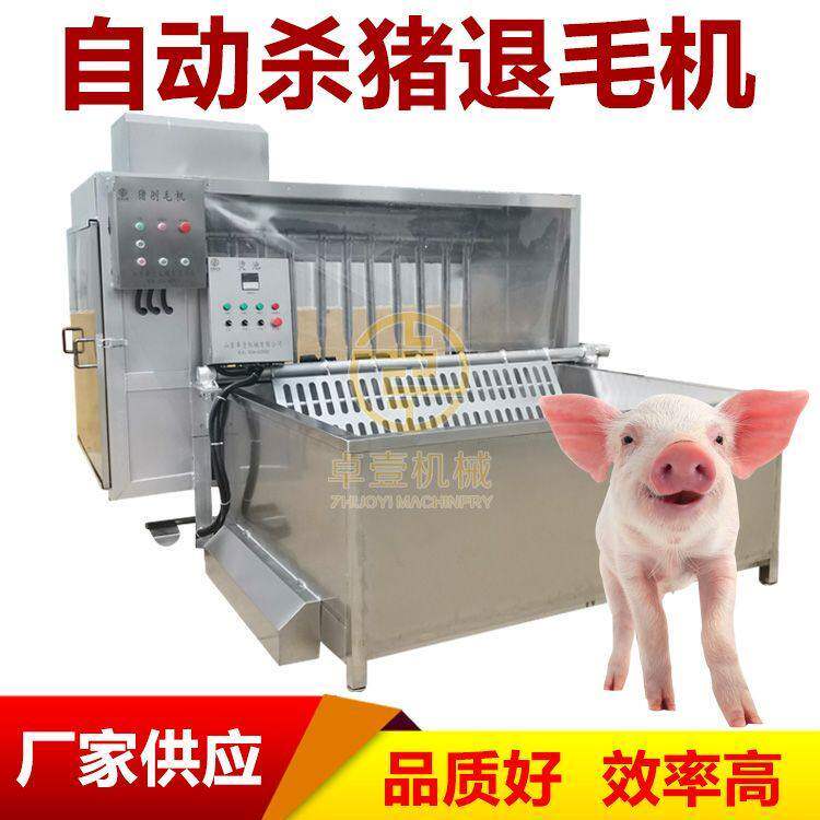 全自动杀猪机器 大型活猪退毛机 屠宰场用杀猪神器猪刮毛机烫猪池