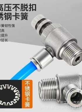 304不锈钢气动SASL4-M5/6-01/8-02/10-03//12-04气缸快插式接头