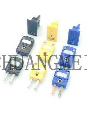 原装热电偶 SMPW-K-MF热电偶连接器 K型热电偶黄色插头 插座