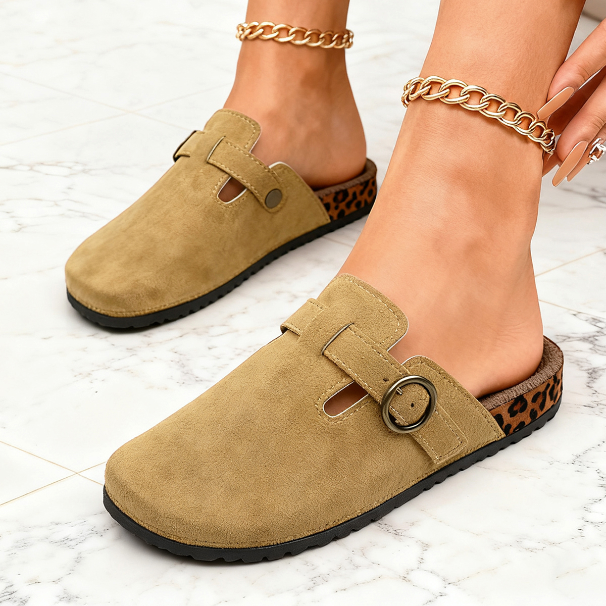 四季新款勃肯厚底增高穆勒鞋女鞋