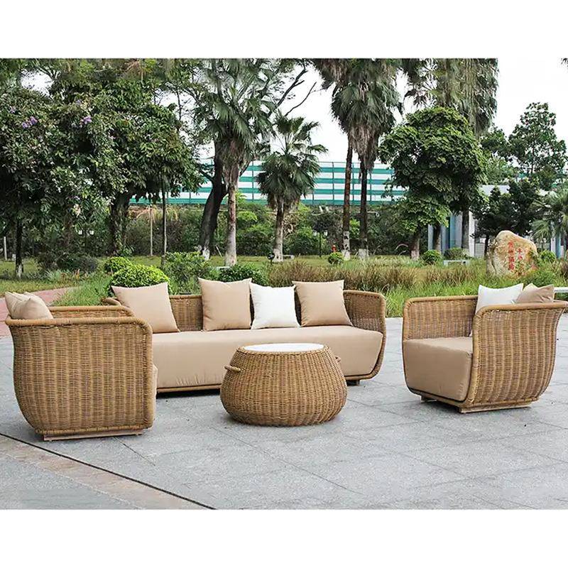 源头发工厂户外沙庭家具设计师2酒店沙发茶几组合院户外藤编沙藤