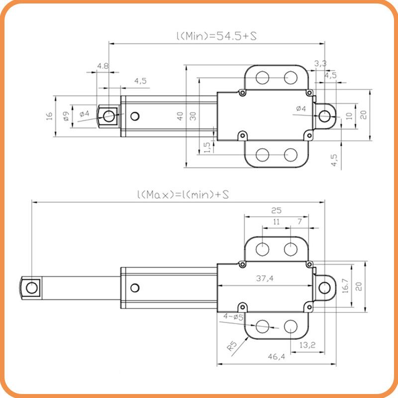 7.5mm升降桌充1电装置件杆电动788翅膀微型配迷你推电动推杆