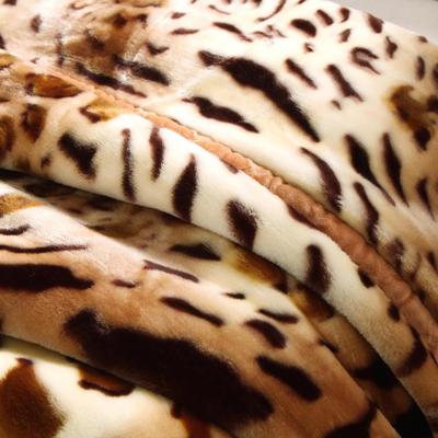 豹纹XN026双层双面加厚舍尔毛毯冬被超柔保暖珊绒盖拉毯子婚瑚庆