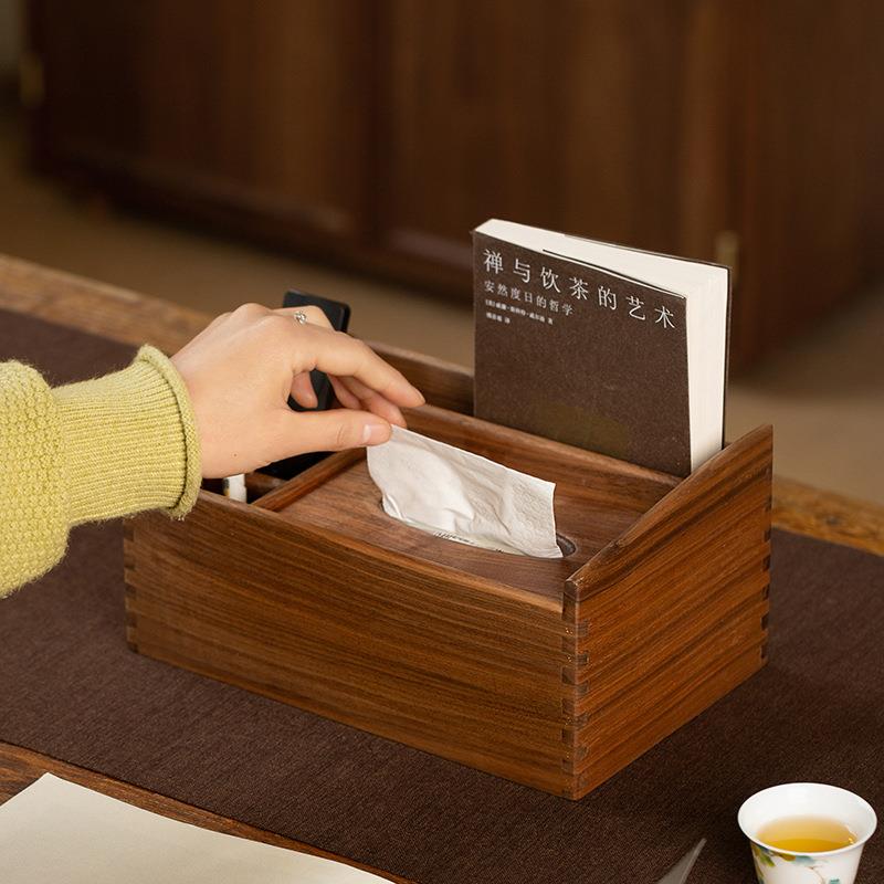 简约创意实木客厅用抽纸盒纸巾盒餐纸盒中式茶家盒几桌巾面纸车载