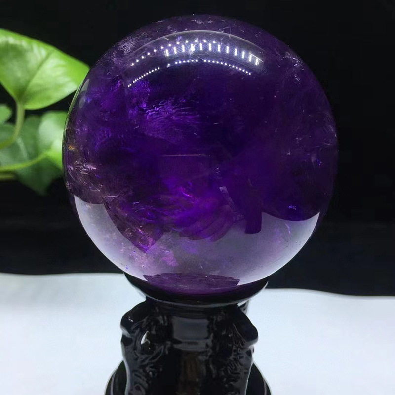 一物一图天然紫水晶球摆件紫晶原石打磨家居客厅办公室紫晶球摆件